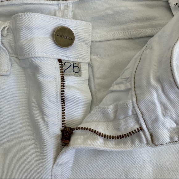 Goldsign ‘Glam’ Ankle Skinny Jeans in White Low Rise Stretchy Minimalist Sz 26 - Picture 15 of 16